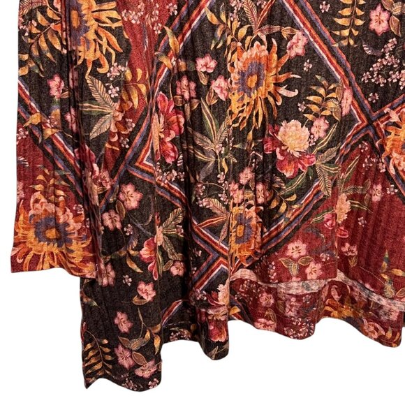 Soft Surroundings Boho Earthy Granola Cottage Indie Long Flowy Tunic Top Large - Picture 2 of 12